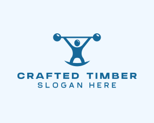 Blue Fitness Weightlifting logo design