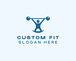 Blue Fitness Weightlifting logo design