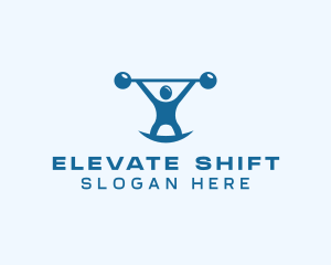 Blue Fitness Weightlifting logo design