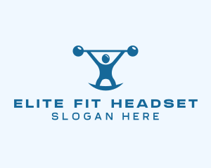 Blue Fitness Weightlifting logo design