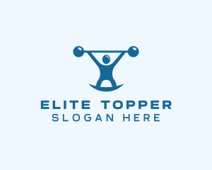 Blue Fitness Weightlifting logo design