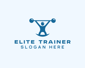 Blue Fitness Weightlifting logo design