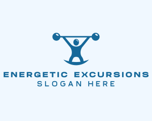 Blue Fitness Weightlifting logo design