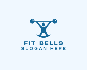 Blue Fitness Weightlifting logo design