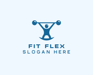 Blue Fitness Weightlifting logo design