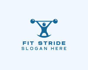 Blue Fitness Weightlifting logo design