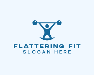 Blue Fitness Weightlifting logo design