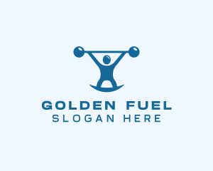 Blue Fitness Weightlifting logo design