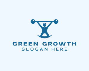 Blue Fitness Weightlifting logo design