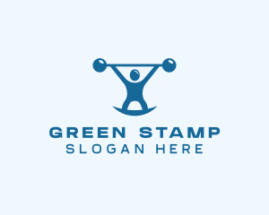 Blue Fitness Weightlifting logo design