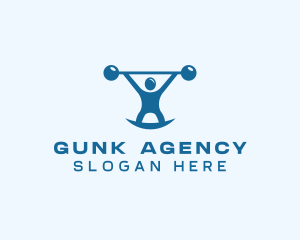 Blue Fitness Weightlifting logo design