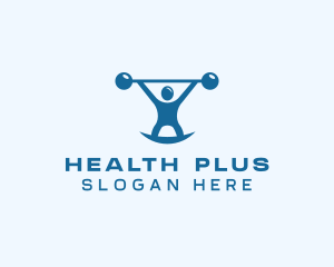 Blue Fitness Weightlifting logo design