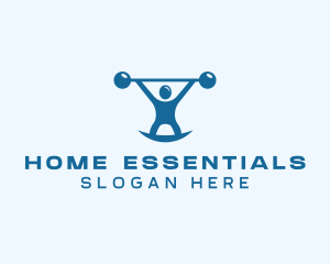 Blue Fitness Weightlifting logo design