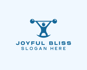 Blue Fitness Weightlifting logo design