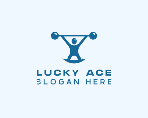 Blue Fitness Weightlifting logo design