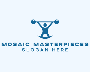 Blue Fitness Weightlifting logo design