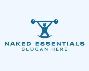 Blue Fitness Weightlifting logo design