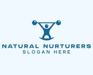 Blue Fitness Weightlifting logo design