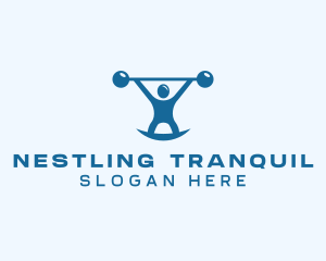 Blue Fitness Weightlifting logo design