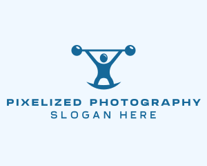 Blue Fitness Weightlifting logo design