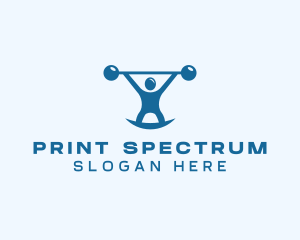 Blue Fitness Weightlifting logo design