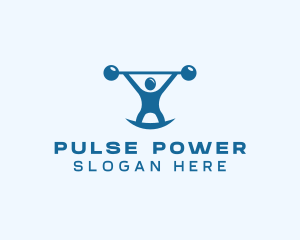 Blue Fitness Weightlifting logo design