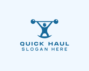 Blue Fitness Weightlifting logo design