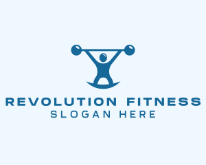 Blue Fitness Weightlifting logo design