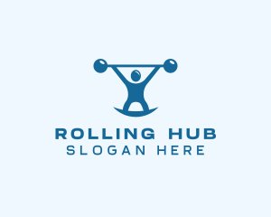 Blue Fitness Weightlifting logo design