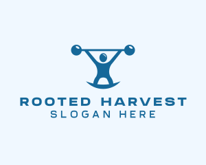 Blue Fitness Weightlifting logo design