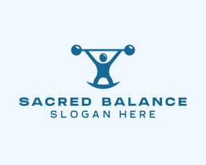 Blue Fitness Weightlifting logo design