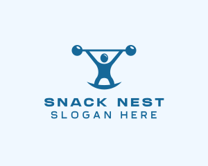 Blue Fitness Weightlifting logo design