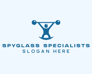 Blue Fitness Weightlifting logo design