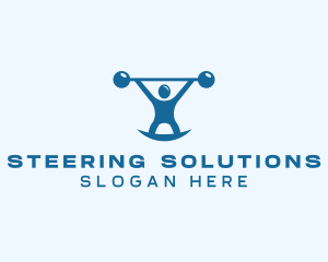 Blue Fitness Weightlifting logo design