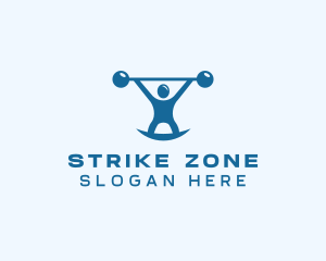 Blue Fitness Weightlifting logo design