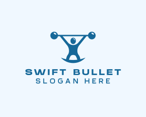 Blue Fitness Weightlifting logo design