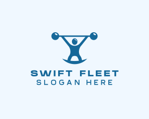 Blue Fitness Weightlifting logo design