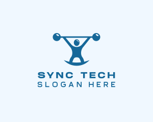 Blue Fitness Weightlifting logo design