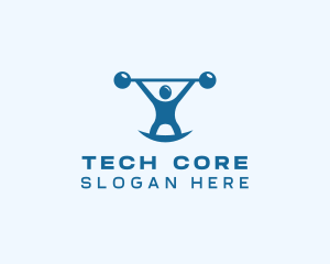 Blue Fitness Weightlifting logo design