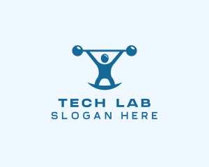 Blue Fitness Weightlifting logo design