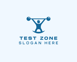 Blue Fitness Weightlifting logo design