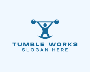 Blue Fitness Weightlifting logo design