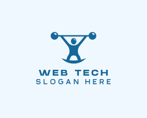 Blue Fitness Weightlifting logo design