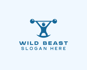 Blue Fitness Weightlifting logo design