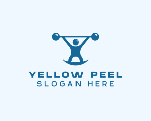 Blue Fitness Weightlifting logo design