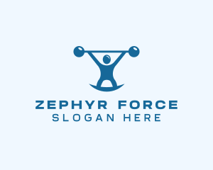 Blue Fitness Weightlifting logo design