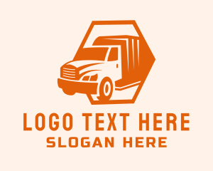 Orange Freight Delivery Truck  Logo