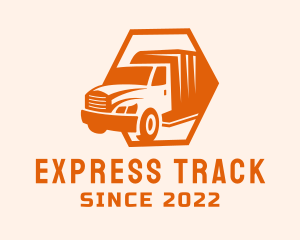 Orange Freight Delivery Truck  logo design