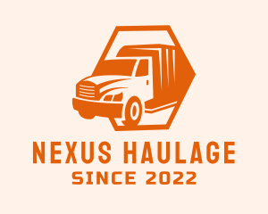 Orange Freight Delivery Truck  logo design