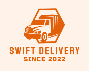 Orange Freight Delivery Truck  logo design